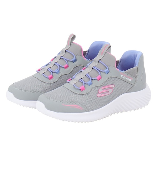 スケッチャーズ（SKECHERS）ジュニアスニーカー ガールズ スポーツシューズ スリップインズ バウンダー シンプル CUTE 303585L-GRY