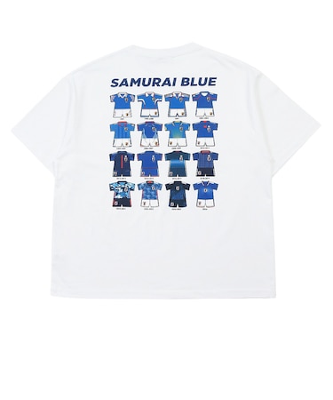 日本サッカー協会（JFA）歴代ユニフォームTシャツ 半袖 サムライブルー STADIUM LINE XLサイズ JO-664-XL
