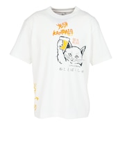 ゴースローキャラバン（GOSLOWCARAVAN）RAY綿 猫と麦酒 半袖Tシャツ 猫生乾杯 362616 WHT