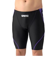 アリーナ（ARENA）水着 メンズ 水泳 フィットネススパッツ ハーフレッグ 黒×紫 M-3Lサイズ AS6SWF61M BKPP フィットネス水着