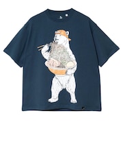 ゴースローキャラバン(GOSLOWCARAVAN)半袖 ラーメンクマ Tシャツ 361917 NAV