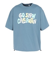 ゴースローキャラバン(GOSLOWCARAVAN)シリコンバイオ ヒッピーロゴ ゆったり 半袖Tシャツ 366107 BLU