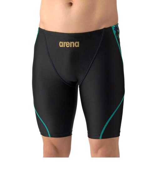 アリーナ（ARENA）水着 メンズ 水泳 フィットネススパッツ(ハーフレッグ) AS6SWF61M BKGR