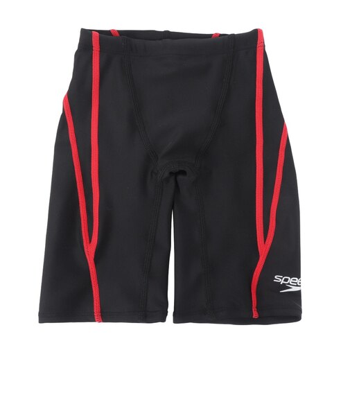 スピード（SPEEDO）競泳水着 ジュニア 男子 水泳 フレックスゼロ ジャマー WA承認モデル 黒×赤 130-150サイズ SCB62603F KR レー…
