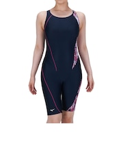 ミズノ（MIZUNO）フィットネス水着 レディース 水泳 オールインワン 紺×ピンク S-3Lサイズ N2JGD31386