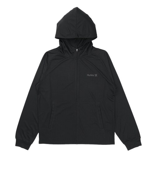 ハーレー（HURLEY）ラッシュガード アーチロゴ ジップアップ フーディ MSRG261060-BKBK
