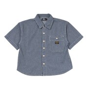 クリフメイヤー（KRIFF MAYER）ジュニア ワークステッチデニムシャツ J2545129:1571:NAVY-STRP