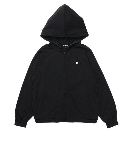 ハーレー（HURLEY）ラッシュガード PHANTOM クルーシブ ロゴ フルジップ フーディー 長袖 WSRG261008-BLK