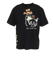 ゴースローキャラバン(GOSLOWCARAVAN)RAY綿 猫と麦酒 半袖Tシャツ 猫生乾杯 362616 BLK