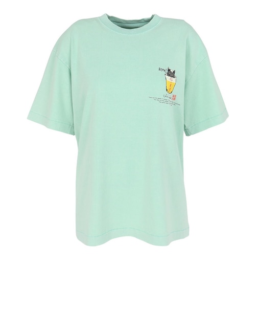 ゴースローキャラバン（GOSLOWCARAVAN）RAY綿 猫と麦酒 半袖Tシャツ 麦酒風呂 362617 MNT