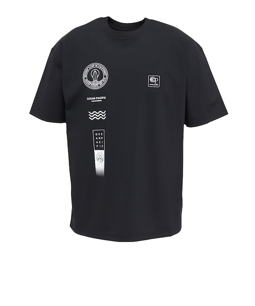 オーシャンパシフィック（Ocean Pacific）水陸両用 ラッシュガード ナイロンストレッチ ロゴ 半袖Tシャツ グラフィック 516467BK