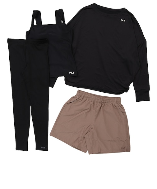 フィラ（FILA）水着 水陸両用 レギンス付き 4点セット 326606-BK