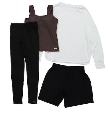 フィラ（FILA）水着 水陸両用 レギンス付き 4点セット 326606-OWT