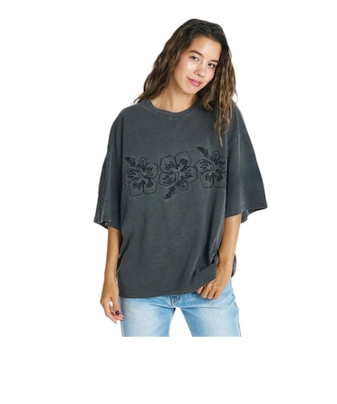 ロキシー（ROXY）BREAK LINE 刺繍 Tシャツ 26SU RST262036 BBK