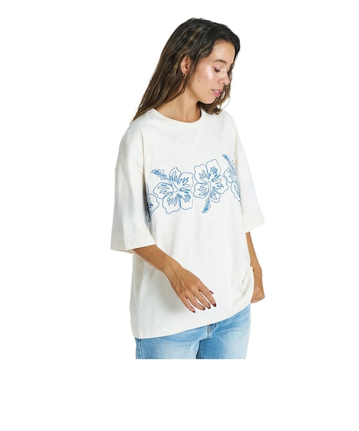 ロキシー（ROXY）BREAK LINE 刺繍 Tシャツ 26SU RST262036 WHT