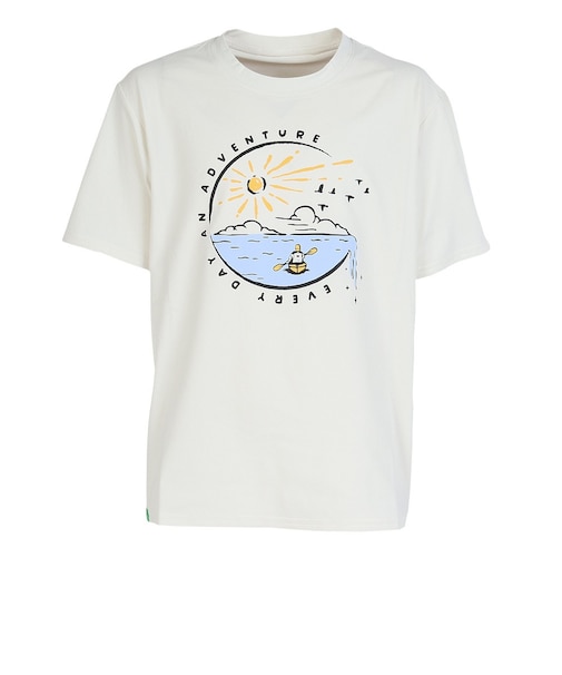 フットマーク（FOOTMARK）ラッシュガード キッズ 水陸両用 ナチュラル 半袖プリントTシャツ WATER 3100503-01