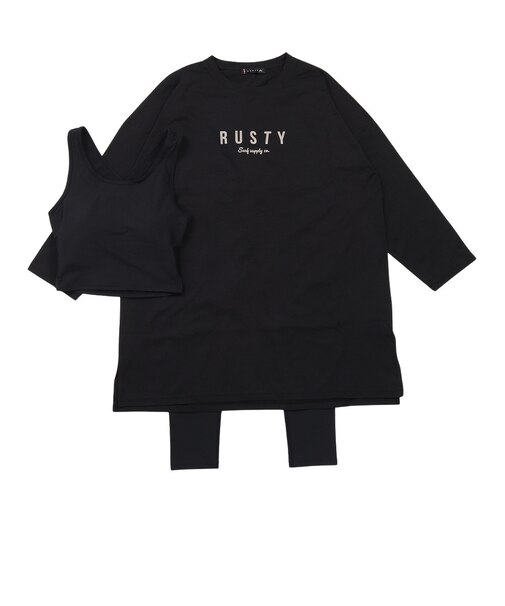 ラスティ（RUSTY）水着 レギンス 3点セット 926800BK