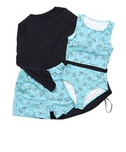 オーシャンパシフィック（Ocean Pacific）水着 ギャザー長袖Tシャツ付き4点セット 526800MNT