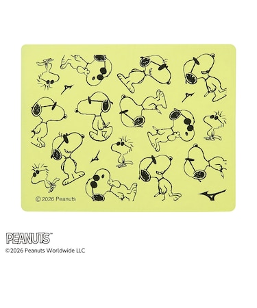 ミズノ（MIZUNO）スイムタオル 水泳 タオル PEANUTS 黄 34×44cm N2JYD33243 セームタオル スヌーピー 抗菌