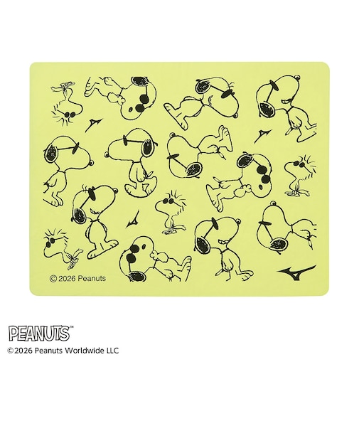 ミズノ（MIZUNO）スイムタオル 水泳 タオル PEANUTS 黄 34×44cm N2JYD33243 セームタオル スヌーピー 抗菌