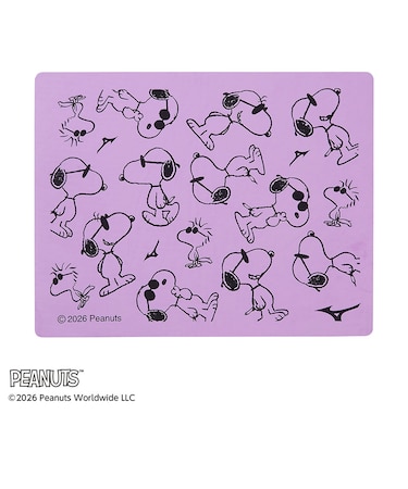ミズノ（MIZUNO）スイムタオル 水泳 タオル PEANUTS 紫 34×44cm N2JYD33268 セームタオル スヌーピー 抗菌