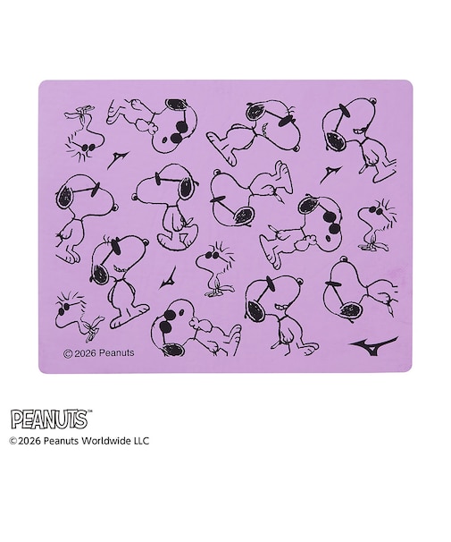 ミズノ（MIZUNO）スイムタオル 水泳 タオル PEANUTS 紫 34×44cm N2JYD33268 セームタオル スヌーピー 抗菌