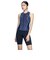 ナイキ（NIKE）フィットネス水着 レディース 水泳 ジップ セパレーツ 紺 M-LLサイズ 2993170-0381 上下セット