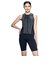 ナイキ（NIKE）フィットネス水着 レディース 水泳 ジップ セパレーツ 黒 M-3Lサイズ 2993170-0009 上下セット 大きいサイズ