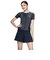 ナイキ（NIKE）フィットネス水着 レディース 水泳 半袖 ジップ セパレーツ 黒 M-3Lサイズ 2993171-0009 上下セット フレアシルエット