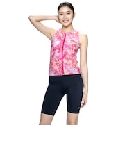 ナイキ（NIKE）フィットネス水着 レディース 水泳 FA26シーズン プリント ジップ セパレーツ ピンク M-LLサイズ 2993174-0003 上下セ…