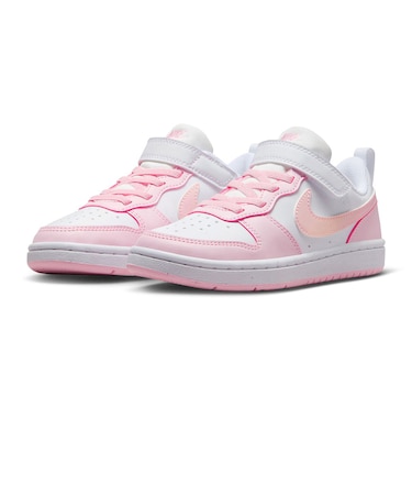 ナイキ（NIKE）ジュニアスニーカー ガールズ スポーツシューズ コート ボロー LOW リクラフト ピンク PS DV5457-105 カジュアル シューズ