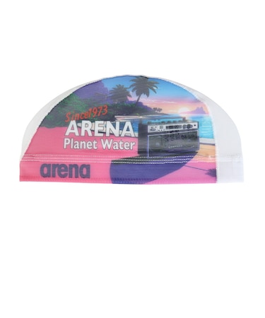 アリーナ（ARENA）スイミングキャップ 水泳 メッシュキャップ 青×白 M-Lサイズ AS6FSC53U BLWH メッシュ スイムキャップ