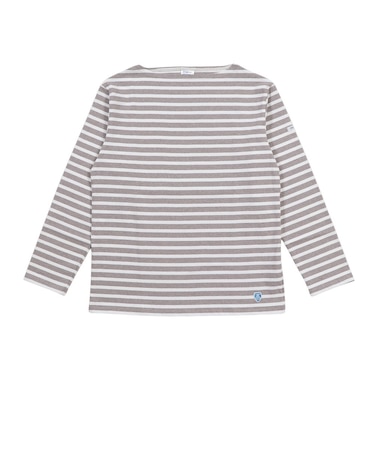 Cotton Lourd Basque ボートネック ボーダー長袖Tシャツ B211 BROWNINGxWHITE