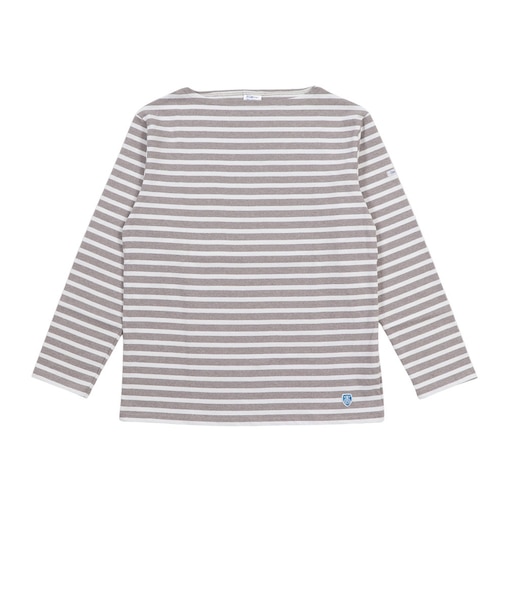 Cotton Lourd Basque ボートネック ボーダー長袖Tシャツ B211 BROWNINGxWHITE