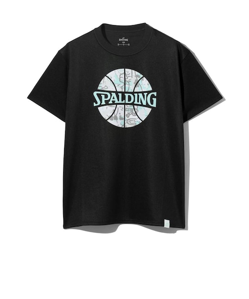 スポルディング（SPALDING）バスケットボールウェア ジュニア Tシャツ グラフィティ ボールプリント SJT26143BK
