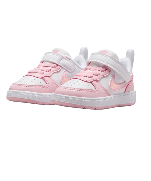 ナイキ（NIKE）ベビーシューズ ガールズ スポーツシューズ コート ボロー LOW リクラフト TD ホワイト ピンク DV5458-105 カジュアルシュ…