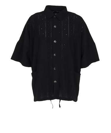 ゴースローキャラバン（GOSLOWCARAVAN）シャーリングレース ビッグ 半袖シャツ 364001 BLK