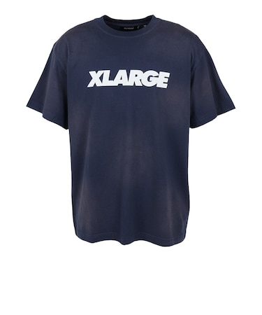 エクストララージ（XLARGE）DISCHARGE PRINTED STANDARD LOGO 半袖Tシャツ 101261011009-NAVY