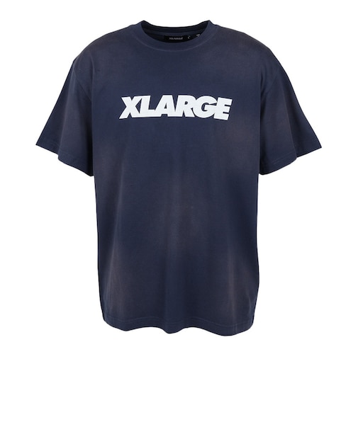 エクストララージ（XLARGE）DISCHARGE PRINTED STANDARD LOGO 半袖Tシャツ 101261011009-NAVY