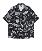 エゴザル(EGOZARU)バスケットボールウェア EGOZARU×Hurley オープンカラー 半袖シャツ EZSS26UOS999HU