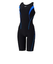 スピード（SPEEDO）フィットネス水着 レディース フィールアップルースン ニースキン 黒×青 M-LLサイズ SFW12560 KB