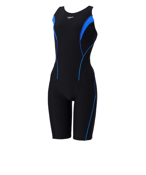 スピード（SPEEDO）フィットネス水着 レディース フィールアップルースン ニースキン 黒×青 M-LLサイズ SFW12560 KB