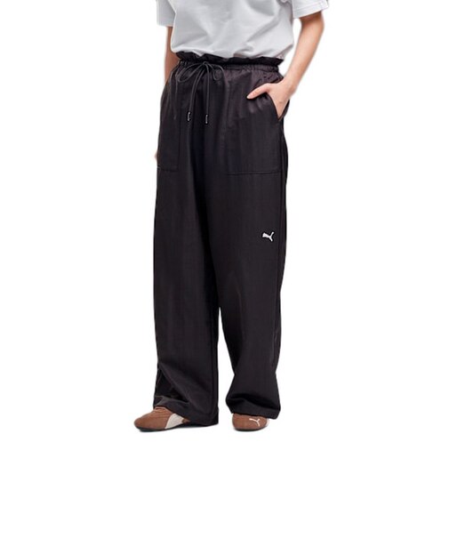 プーマ（PUMA）ESS エレベーテッド ウーブン ワイドパンツ 638490 01 BLK
