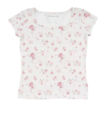 アバクロンビー&フィッチ(Abercrombie & Fitch)ジュニア POINTELLE スクエアネック 半袖Tシャツ 43AG42-W7M