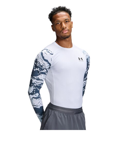 アンダーアーマー(UNDER ARMOUR)ヒートギアアーマー コンプレッション カモ ロングスリーブ シャツ 6016931 100