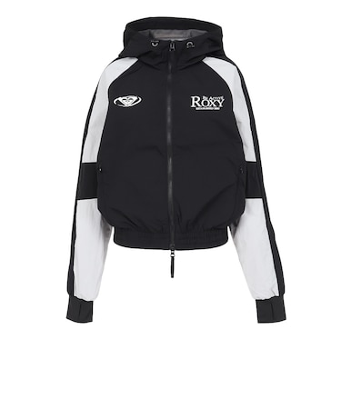 ロキシー(ROXY)フィットネス EARTHY CRISP 配色ダブルジップフーディー パーカー RJK264501 BLK