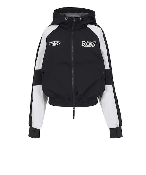ロキシー(ROXY)フィットネス EARTHY CRISP 配色ダブルジップフーディー パーカー RJK264501 BLK