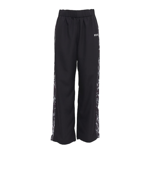 roBa 通常プロファイル　黒 ロキシー（ROXY）フィットネス FEEL FREE 柄プリントロングパンツ