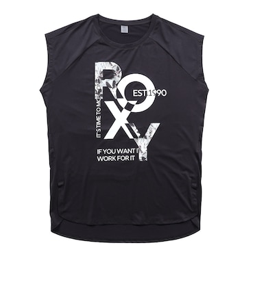ロキシー(ROXY)水陸両用 フィットネス FEEL FREE ラグランチュニックTシャツ RST264542 BLK