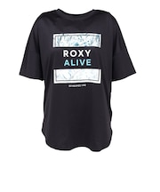 ロキシー（ROXY）水陸両用 フィットネス FEEL FREE バックロング グラフィック半袖Tシャツ RST264532 BLK